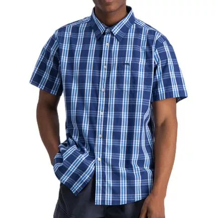 Jeep Classic Check S/S Shirt - Navy