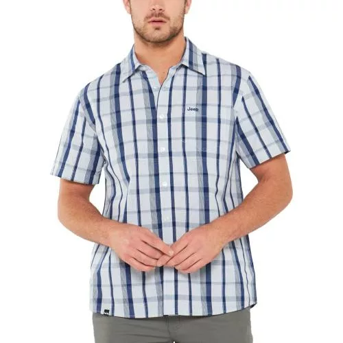Jeep Classic Check S/S Shirt - Navy (23089)