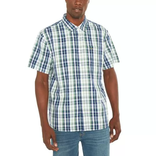 Jeep Classic Check S/S Shirt - Navy/Leaf (23090)