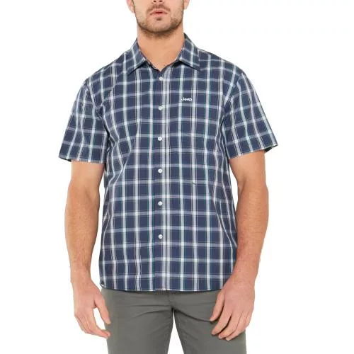 Jeep Classic Check S/S Shirt - Navy/Emerald (23091)