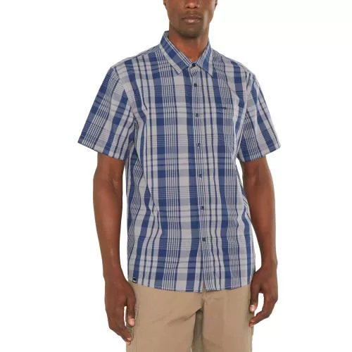 Jeep Classic Check S/S Shirt - Navy/Grey (23092)