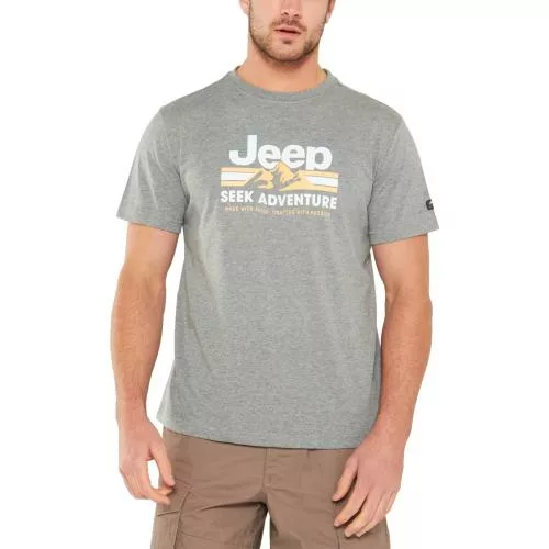 Jeep Crew Neck Tee - Grey Melange (23047)