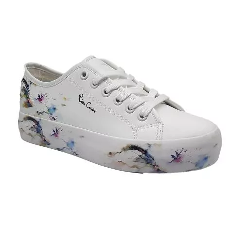 Pierre Cardin Fleurs 2 Lace Up Sneaker - White Floral (PCL10378)