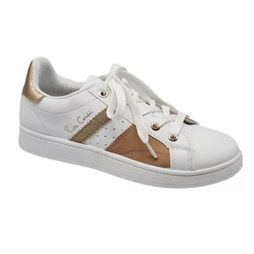 Pierre Cardin Ladies Retro 2 Sneaker - White/Gold (PCL10405)