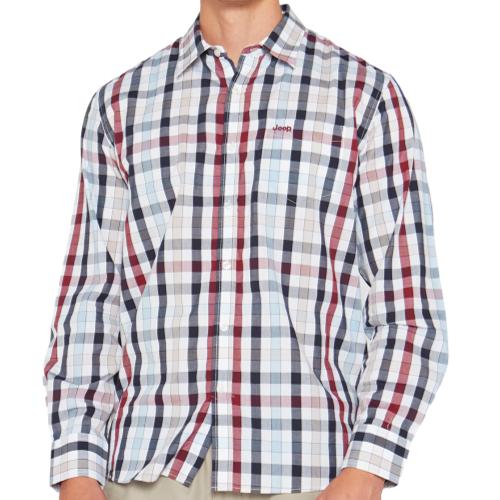 Jeep Classic Check L/S Shirt - Red