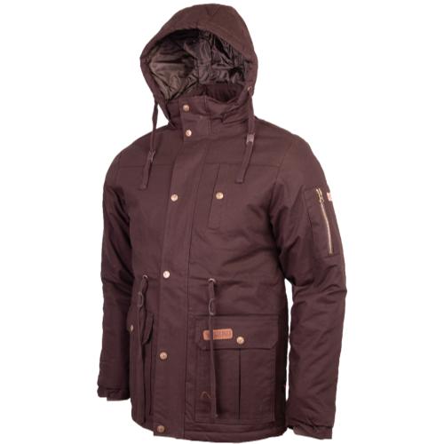 Wildebees Men's Waxed Canvas Padded Parka - Brown